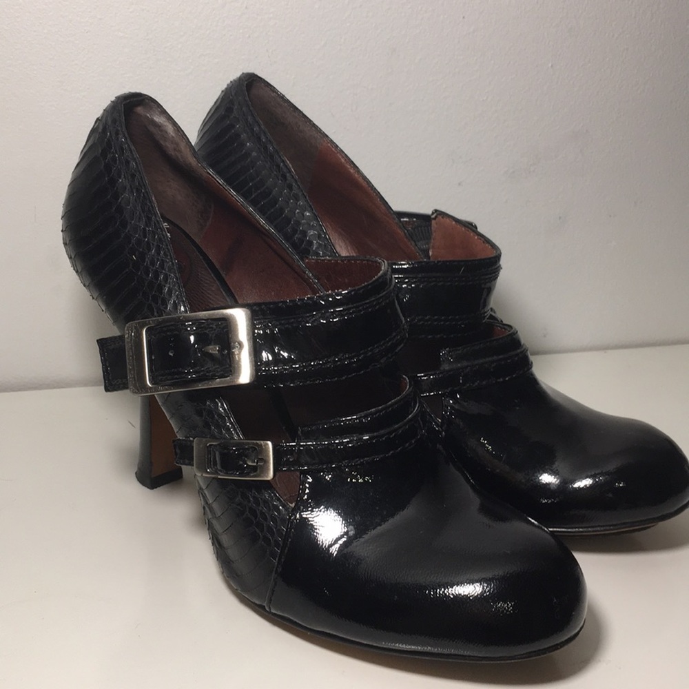 Modern Vintage Patent / Snakeskin Pumps